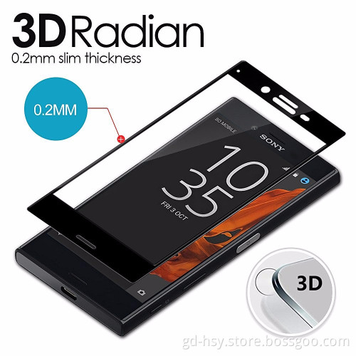 Huyshe tempered glass screen protector for sony xperia xz curved tempered glass, for sony xz full cover tempered glass